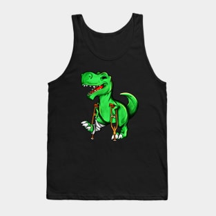 On crutches - cartoon TREX Tank Top